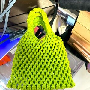 Green Crochet beach bag